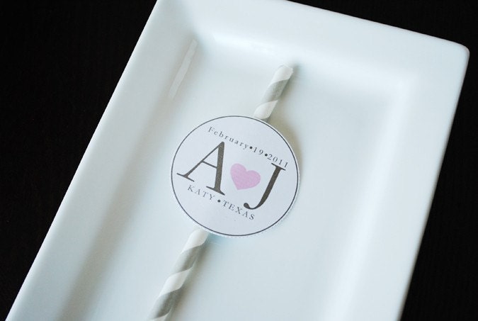 Custom Drinking Straw Medallions - Set of 12