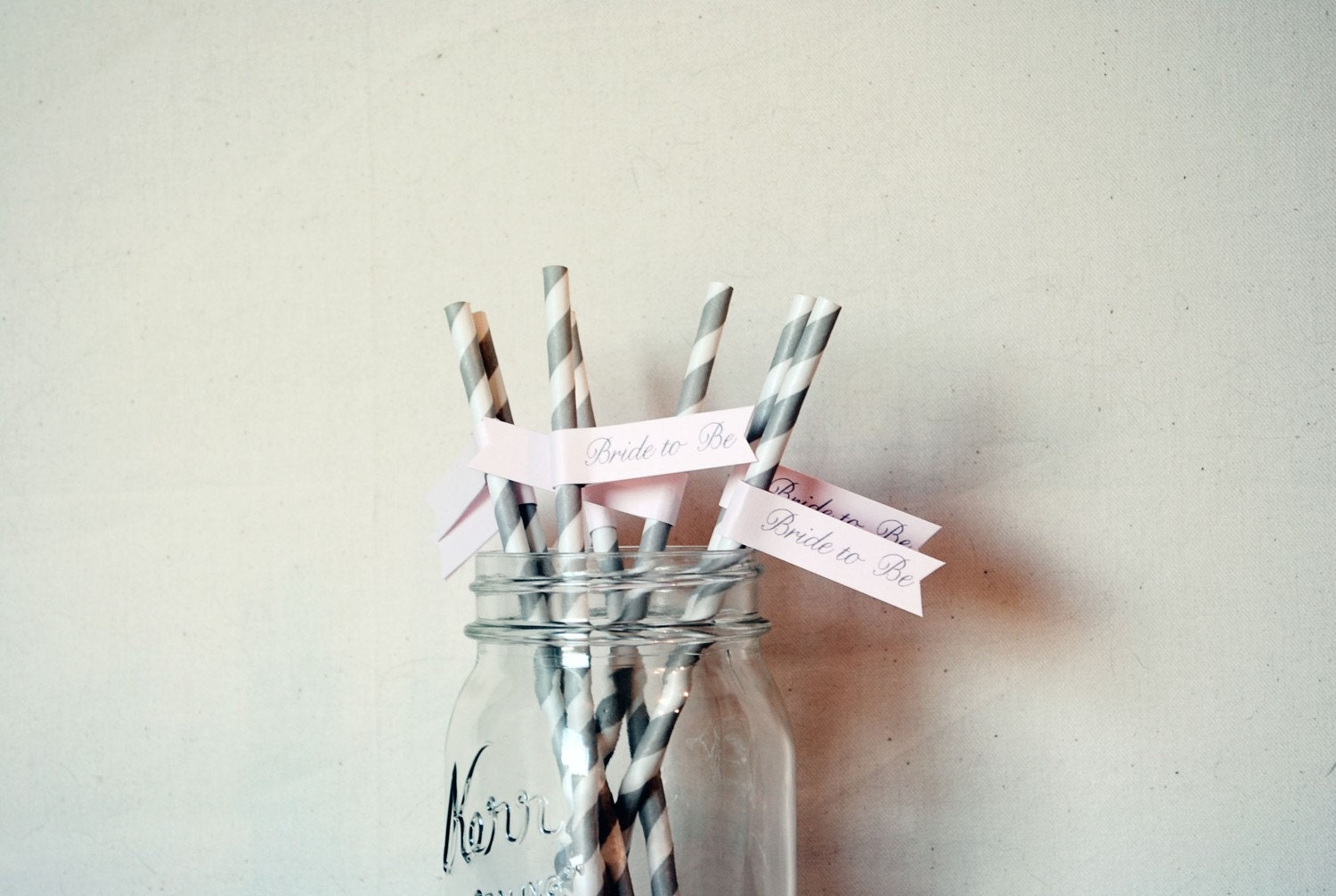 Bride to Be Paper Drink Straw Flags- Set of 12