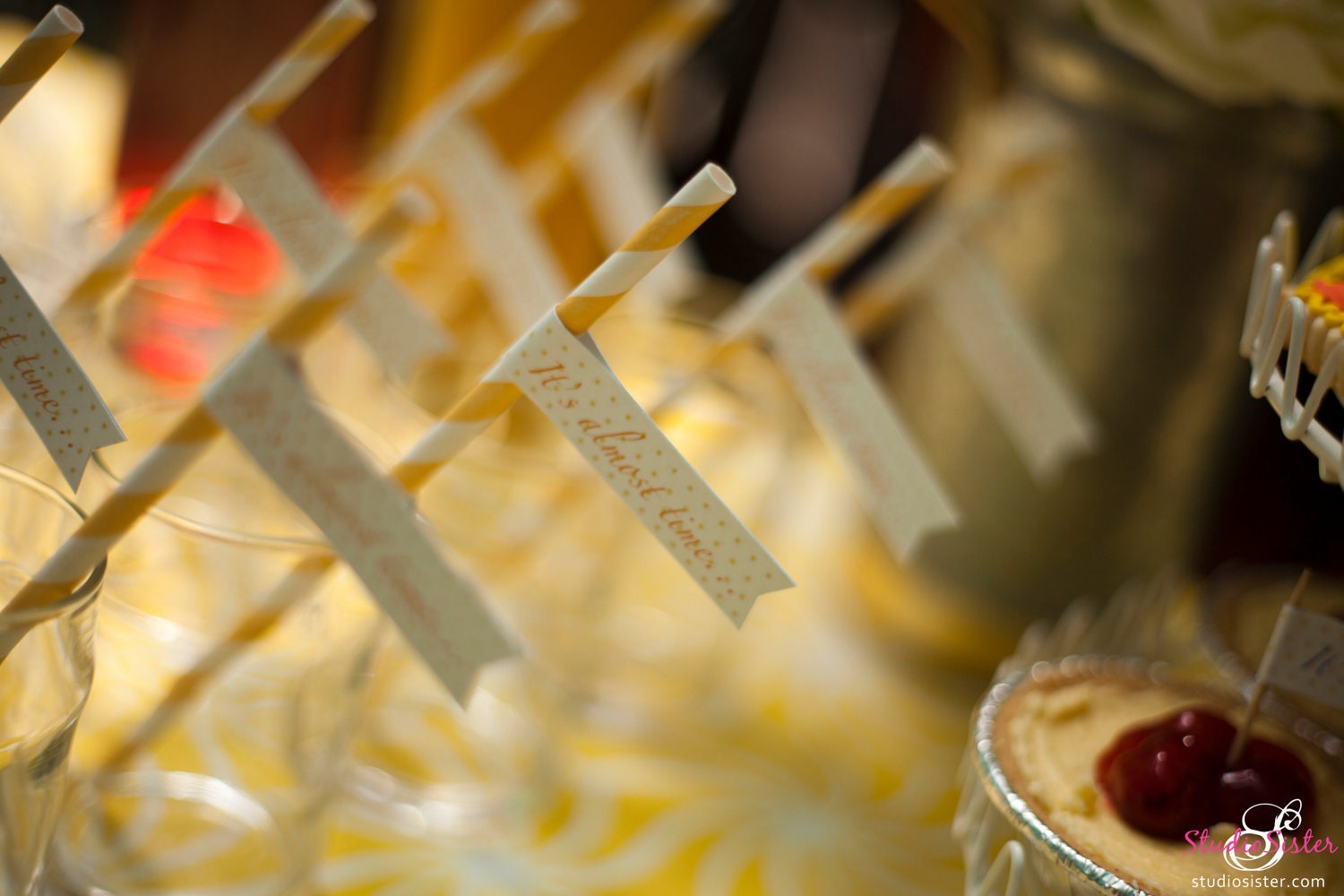 It's Almost Time- Baby Shower Straw Flags- Set of 12