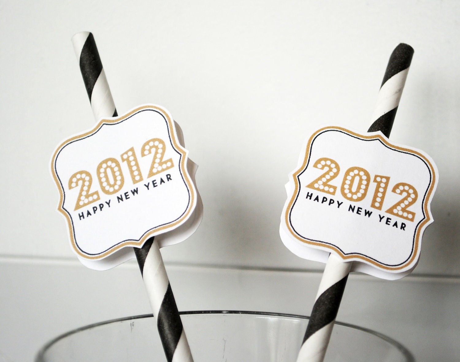 New Years Drink Straw Medallions - PRINTABLE