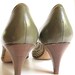 1980s Olive Green Woven Spectator Nickels Pumps Vintage Shoes Size 6.5AA