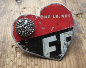 Vintage Heart Tin Brooch