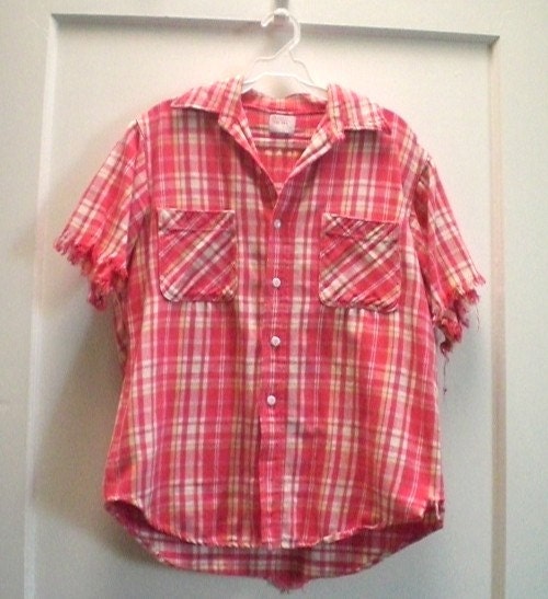 Vintage Plaid Flannel Western Shirt