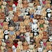 Teddy Bear Fabric - New - Cotton - 1 Yard