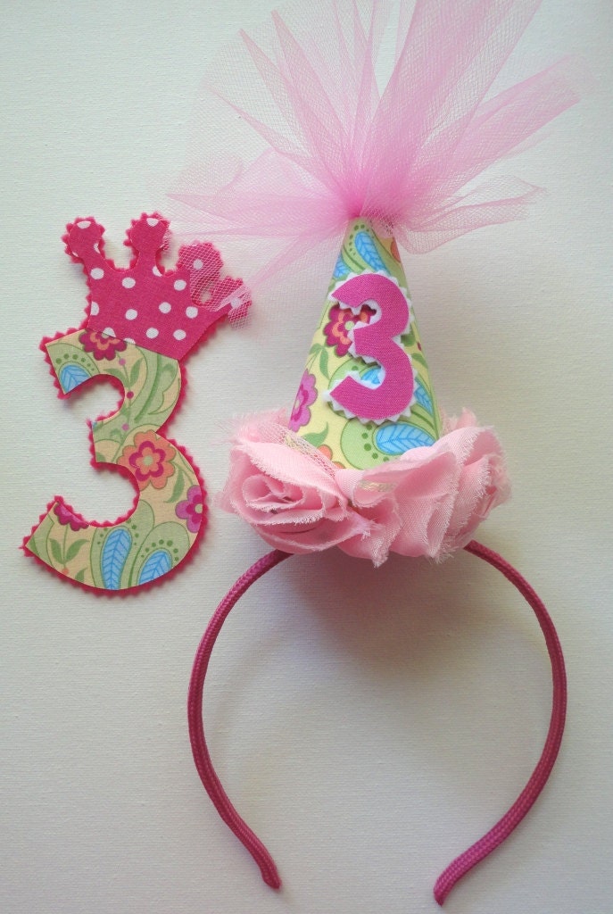 Party Hat Headband and Iron on DEAL for birthday 1 2 3 4 5 6 7 8 9