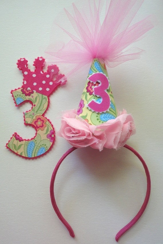 Party Hat Headband and Iron on DEAL for birthday 1 2 3 4 5 6 7 8 9