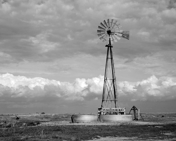 Stormy Windmill Photograph - Windmill Art - Cowboy Art - Nebraska Art