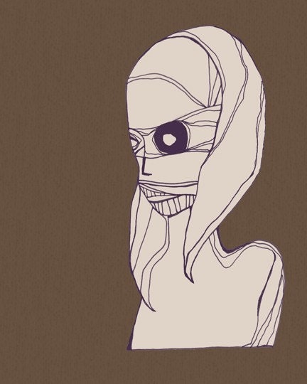Was Nearly Human Zombie Art Print