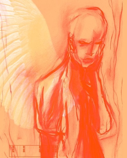 Still Always Art Print Angel Illustration Drawing