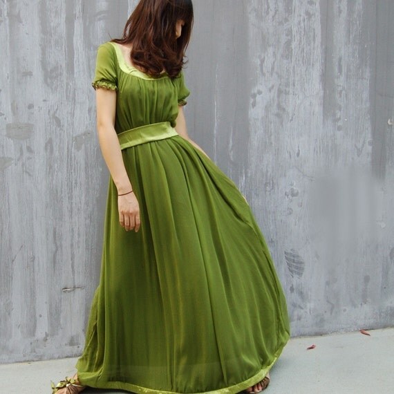 Aegon 2 - silk chiffon long dress (Q1010)