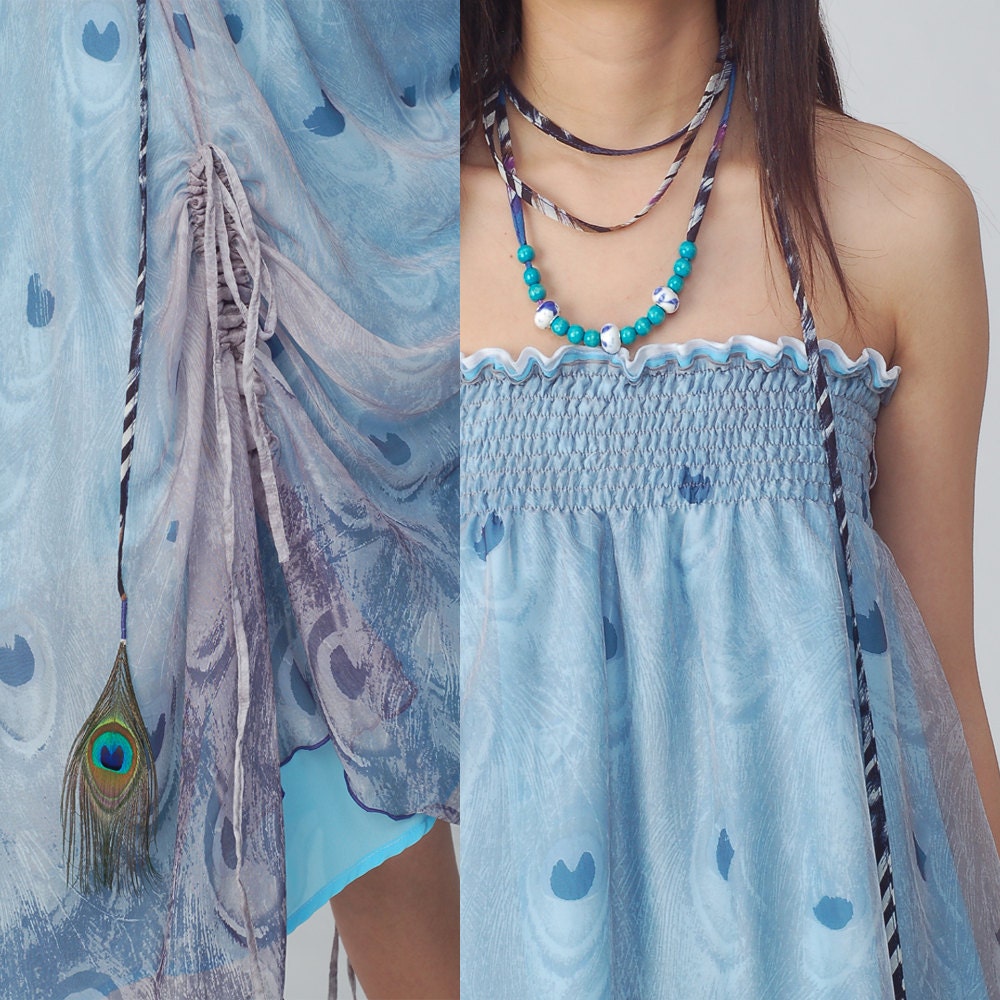 peacock - chiffon maxi skirt and dress (Q1206)