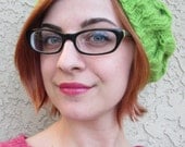 SUPAH SALE SUPAH Wooly Daisy Cutter Beret in Slimer