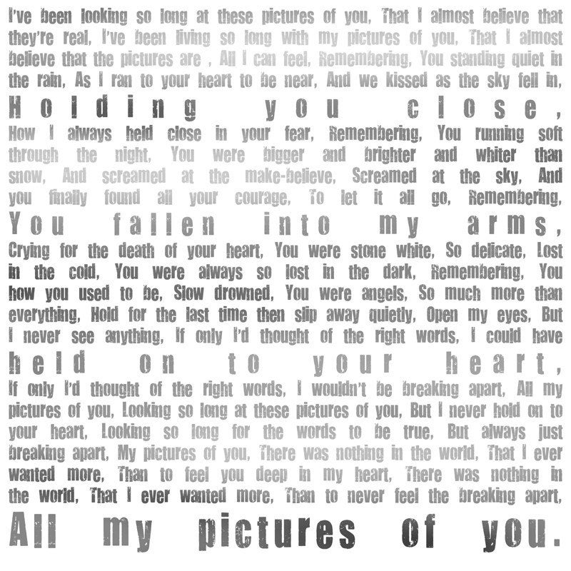 Personalized Word Lyrics Art Him Her Gift PRINT 10x10 (no frame included)