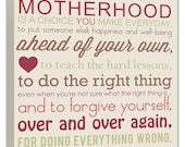 Motherhood Mother Daughter Quote gift for mom parents gift Wedding, Vows,12x12 canvas art