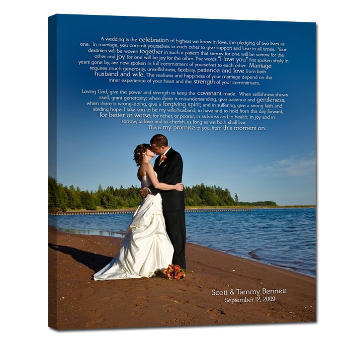 Personalized Photo Canvas Art Gift Photos love letters, Your words Wedding Canvas , Your art 18X24