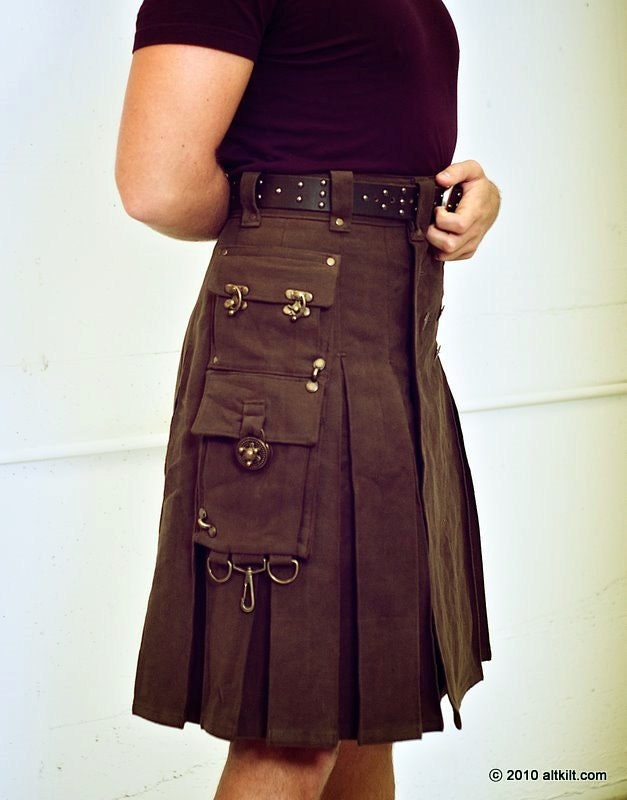 Brown Steampunk with Leather Accent Pleat