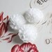 Lot of 6, White Organza Chrysanthemum Flower Appliques in 1.5"