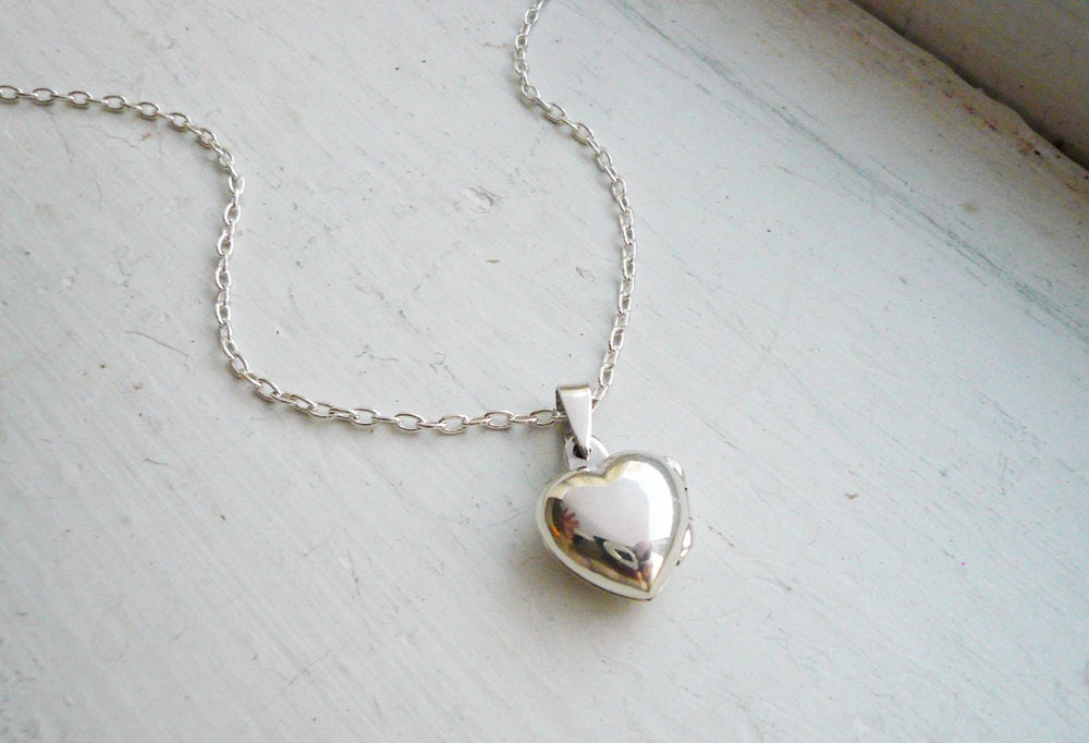 Silver Heart Locket in Sterling Silver - Sweet Valentines Day Gift