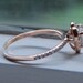 Heart peach champagne rose gold diamond ring