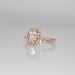 2.5ct Cushion peach champagne sapphire in 14k rose gold diamond ring