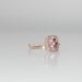 2.5ct Cushion peach champagne sapphire in 14k rose gold diamond ring