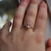 1ct Cushion Peach sapphire in 14k rose gold diamond ring