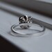 0.86ct Cushion peach champagne sapphire white gold diamond ring