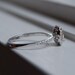 0.86ct Cushion peach champagne sapphire white gold diamond ring