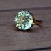 Fall Chrysanthemum 14k gold ring with yellow green citrine