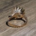 Fall Chrysanthemum 14k gold ring with yellow green citrine