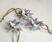 Star ornament origami painted silver 3D christmas