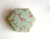 Box fabric green romantic hexagonal l
