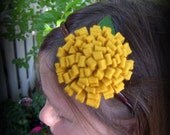 Mustard yellow mum felt flower headband