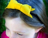 Mustard yellow felt bow headband