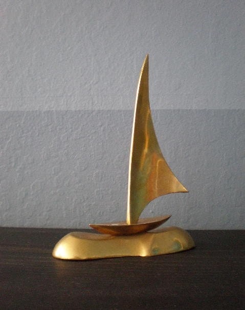 Vintage Brass Sailboat