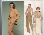 1980s Vintage Sewing Pattern Paris Original 1608 Christian Dior Skirt Blouse Jacket Pants Size 16 Bust 38 UNCUT 80s