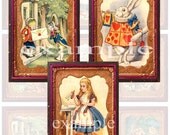 Tintype Framed Alice In Wonderland Digital Collage Sheet 1