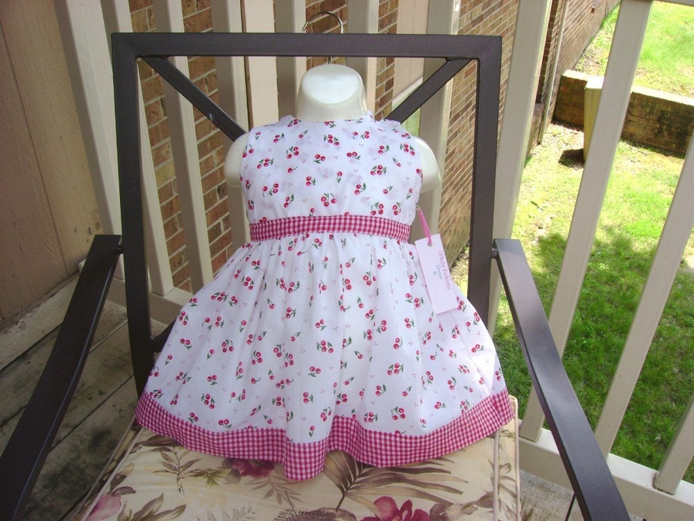 Strap Dress Grammies Cherries Delight 9 mnths.