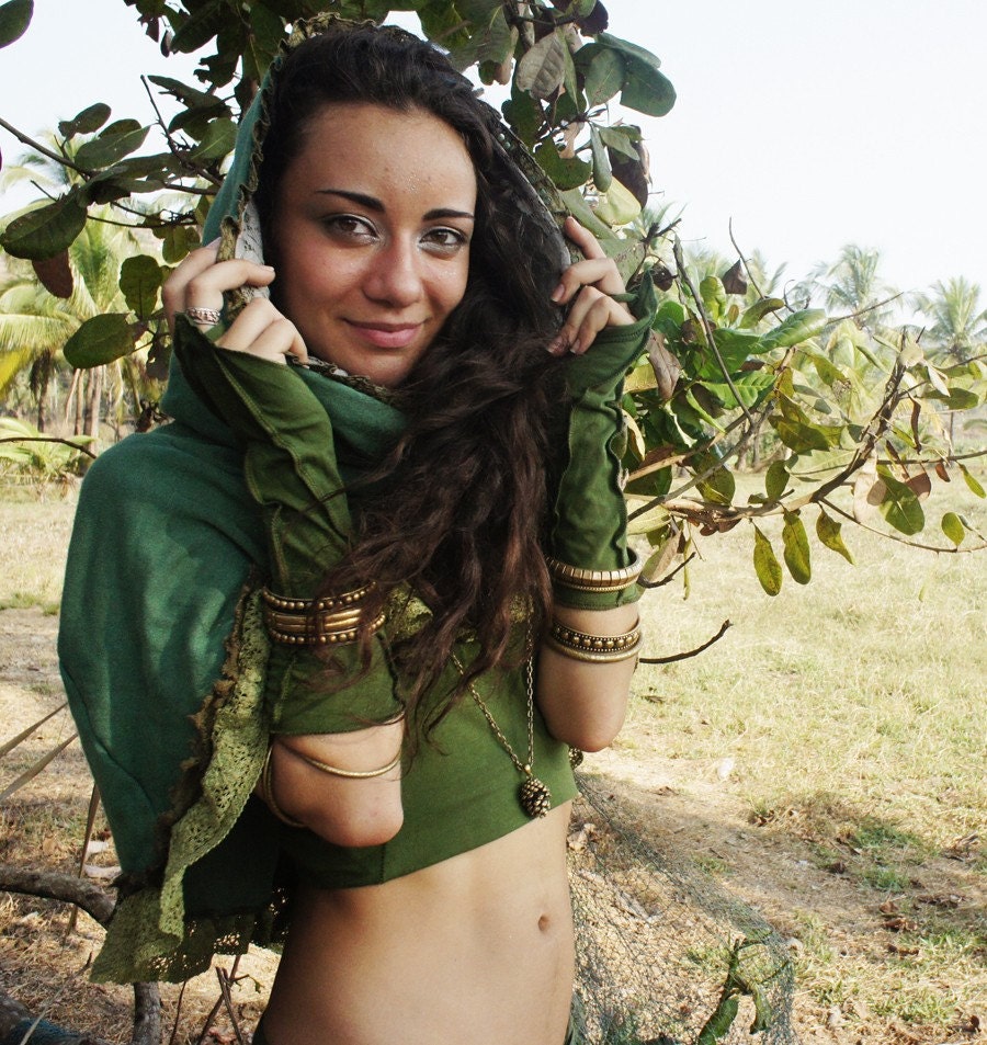 Hemp green Titania poncho