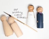 The Original DIY Wedding Cake Topper Kit with Extra Couple // Do-It-Yourself // Fair Trade Wooden Dolls