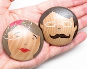 Wedding Favors TWO Fully Custom Wedding Buttons - Bridal Shower Gift Goose Grease