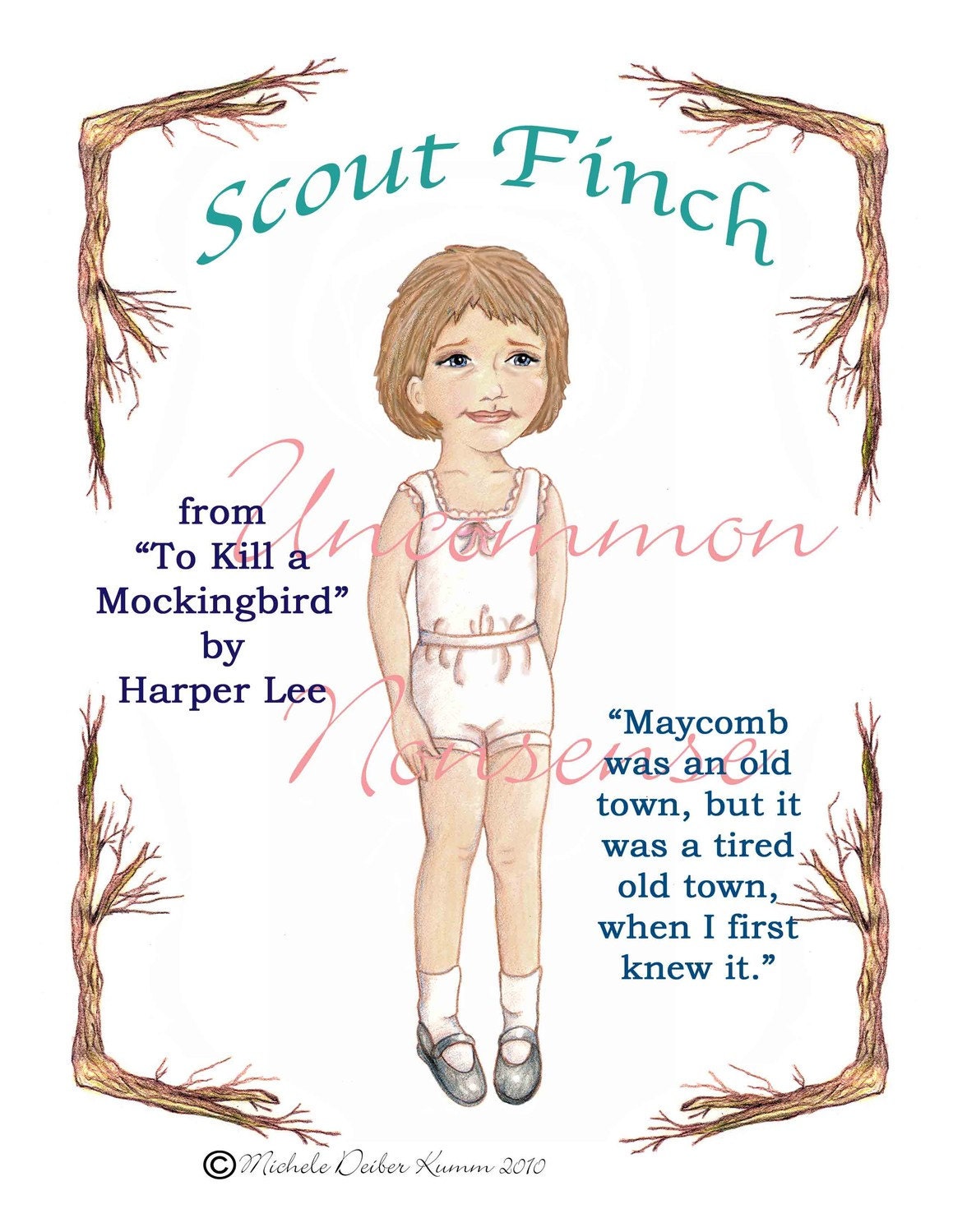 Scout Finch Paper Doll, 4 Pages