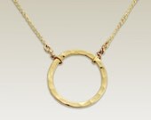 Gold filled circle simple bridal necklace - O yeah.