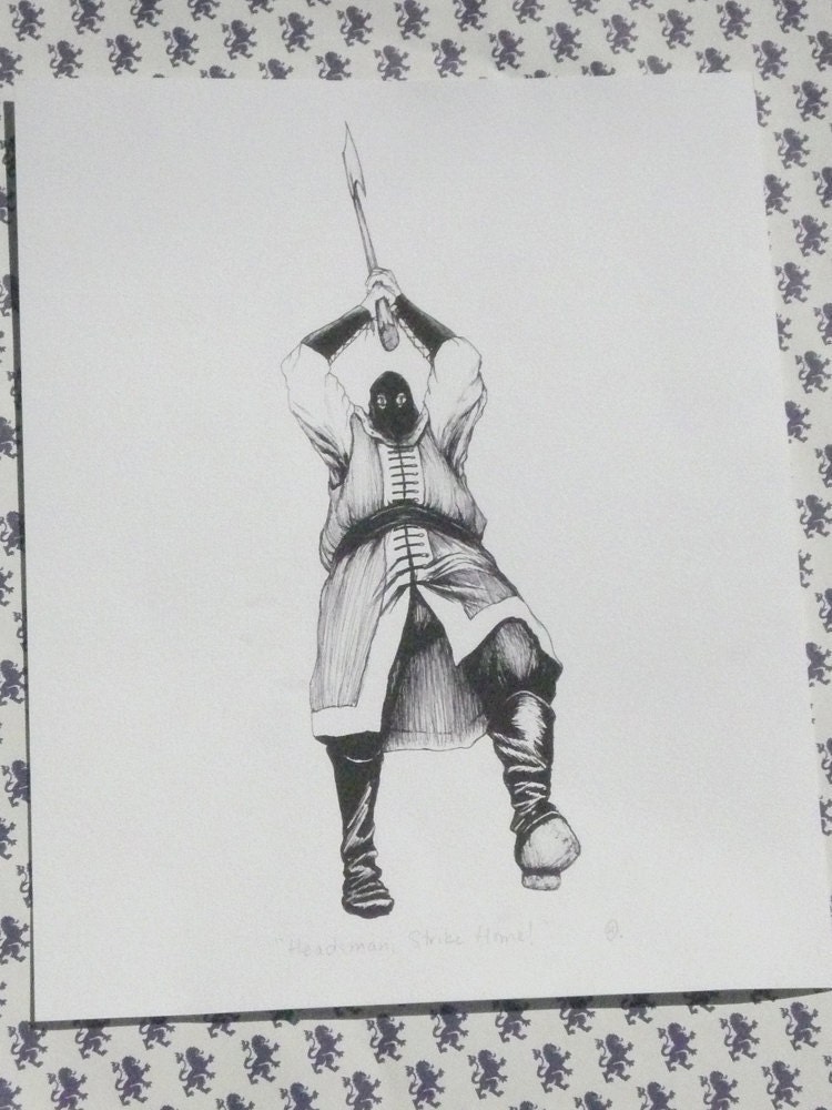 Headsman, Strike Home:  Achival Giclee Print, 8 x 10 Inches