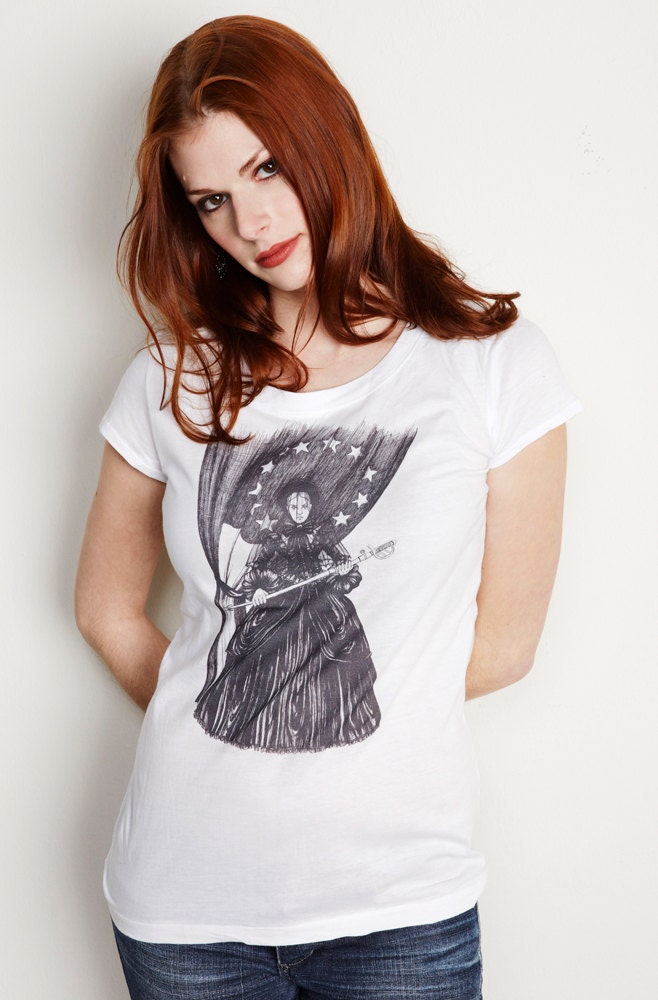 Women's Civil War Widow TShirt Gothic Military Patriotic