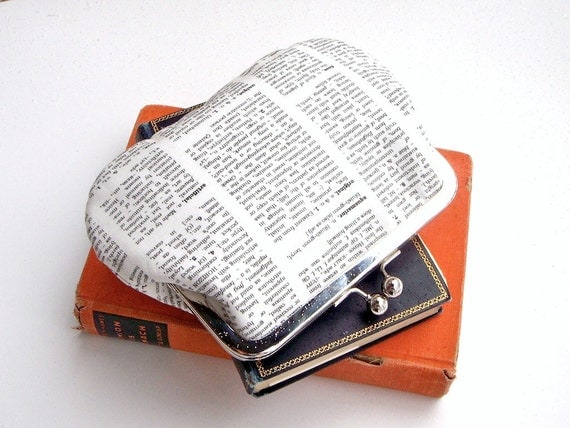 Bookish dictionary clutch pouch