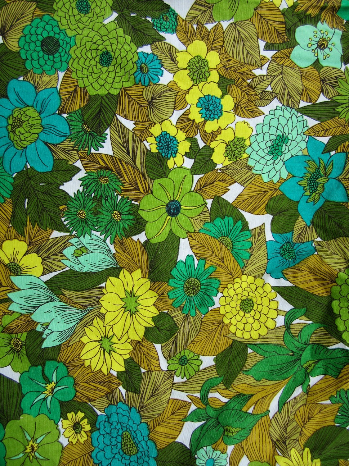Vintage mad men floral atomic pillow square fabric piece