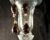 Cocoa Pearls Dripping In Copper Earrings