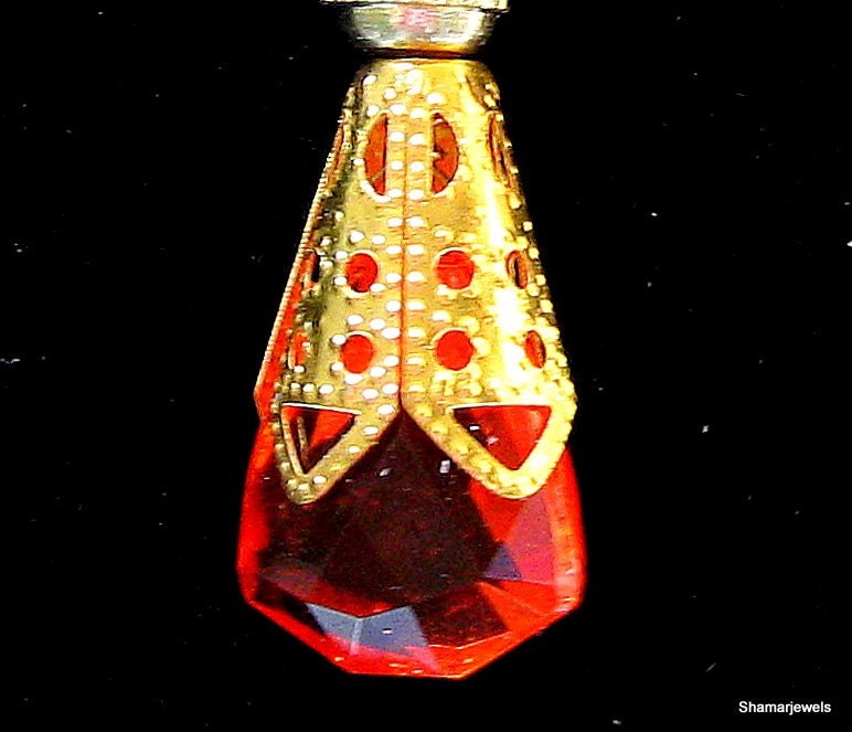 Fire Orange Red and Fuschia Dangling Earrings