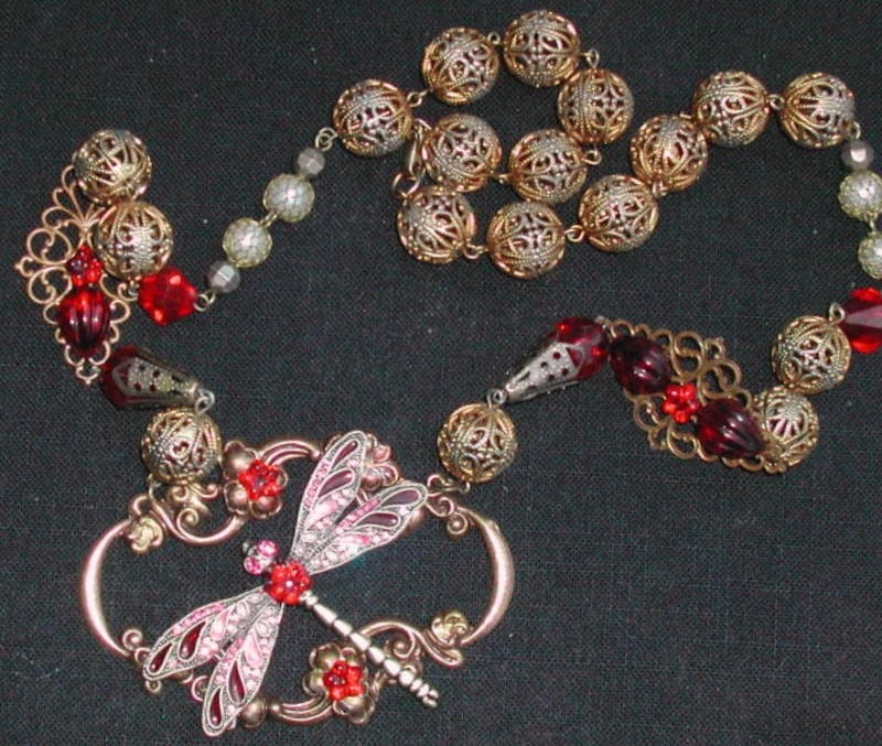 Art Nouveau Dragonfly Necklace